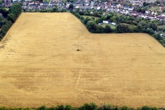 View from the south - Taken from the south, the public footpath runs along the bottom of the photograph. The houses in Mell Road can been seen along the top.