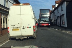 High St - Buses and van easily block the road